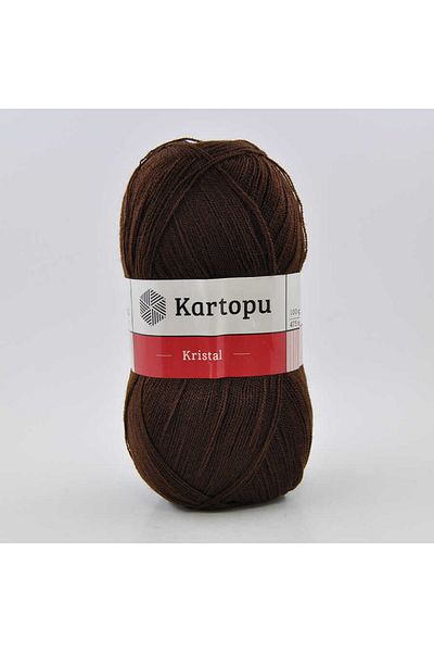 Kartopu Crystal K890 5 Pieces Fiber Thread Hand Knitting Thread Dark Brown