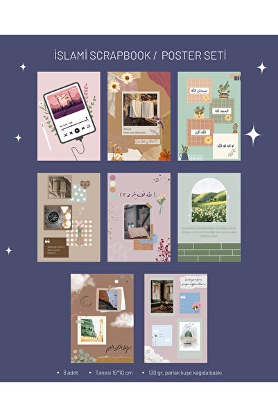 Hume Craft Islami Temalı Scrapbook Poster Seti