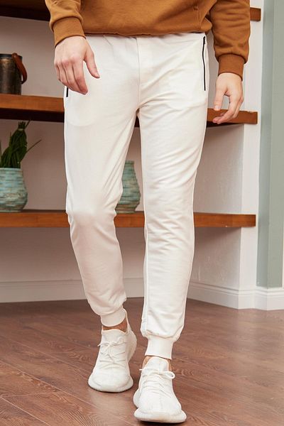 Danger Pantaloni de trening pentru bărbați Basic Fit Ecru