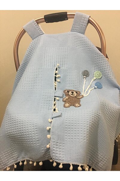 MİLES %100 Pamuk Çift Katlı Müslin Puset Örtüsü & Minderi Ve Çift Taraflı Kul...