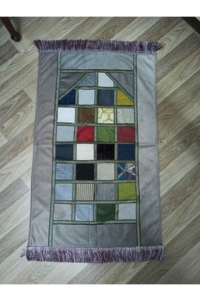 İpekçe Home Lined Velvet Dowry and Gift Prayer Rug| Prayer