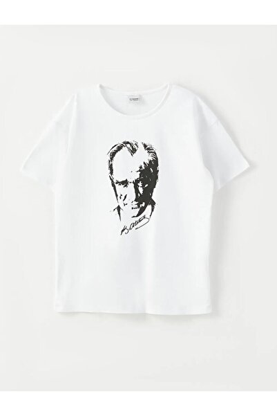 LC Waikiki Tricou pentru fetiță cu mânecă scurtă cu imprimeu Ataturk pentru c...