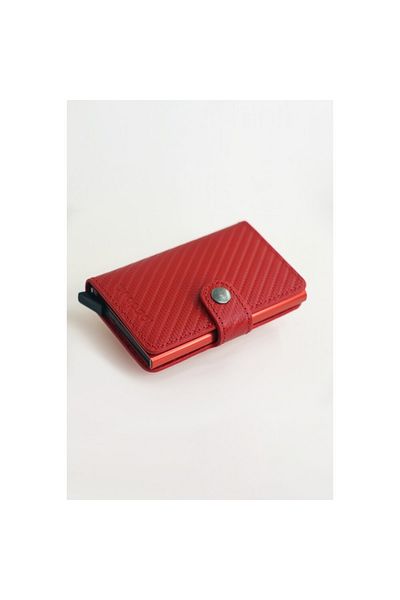 Wrapsol Mechanism Wallet Single Red Carbon Smart Card Holder