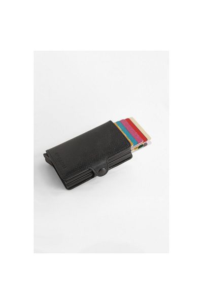 Wrapsol Black Mechanical Double Card Holder - Smart Wallet