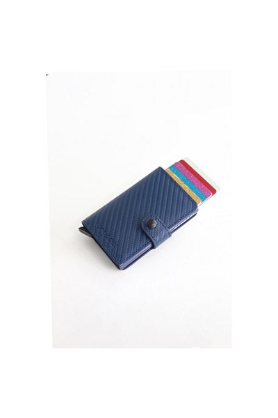 Wrapsol Mechanism Wallet Smart Card Holder Single Dark Blue Carbon