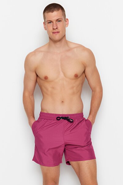 Trendyol Collection Pflaume Herren Basic Standard Länge Meer Shorts