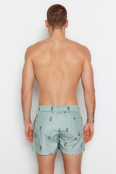 Trendyol Collection Πράσινο κοντό μαγιό τροπικό μαγιό TMNSS22DS0003