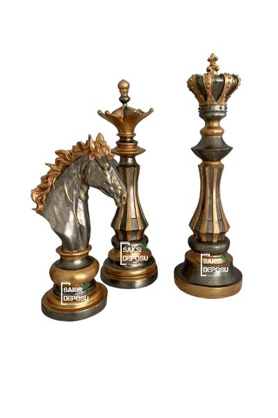 saksı deposu Satranç Seti Heykeli ; Ev Dekorasyon Ürünleri
