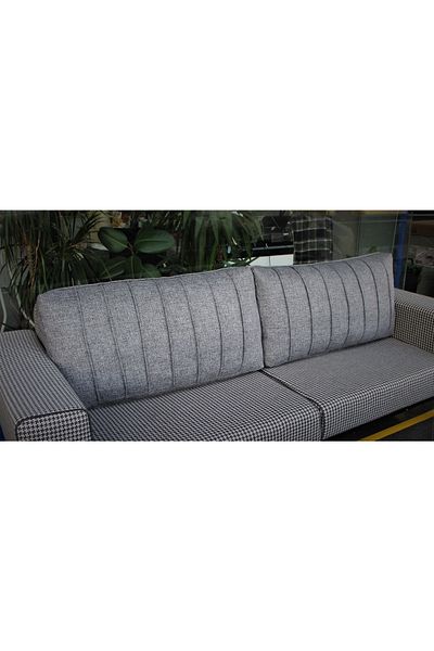 AYPETEKS Pernă pentru spătar pentru scaun model Meridian din in gri antracit / pernă pentru canapea / husă de pernă pentru spătar