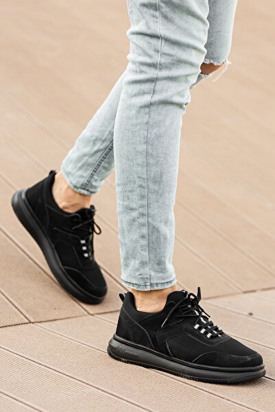 BOUIS Ανδρικά μαύρα, μαλακά αθλητικά παπούτσια με κορδόνια, ανθεκτικά ελαφριά παπούτσια για περπάτημα