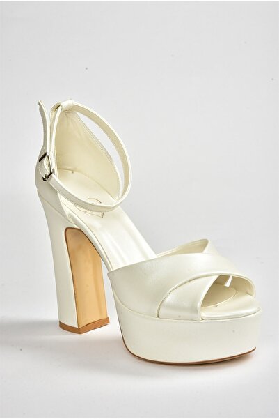 Fox Shoes Kožená platforma na silném podpatku večerní šaty Svatební boty M348202509