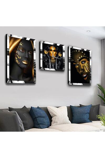 Zevahir Mobilya Dekorasyon Set de pictură din MDF triplu și set de ceasuri pe...