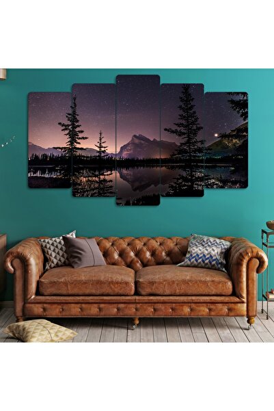 Zevahir Mobilya Dekorasyon Zevahir 5 Parça Mdf Dağ Manzara Tablo