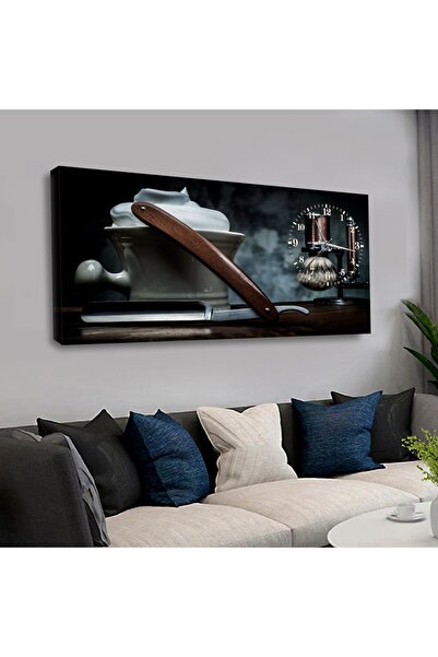 Zevahir Mobilya Dekorasyon Erkek Berber Saatli Kanvas Tablo