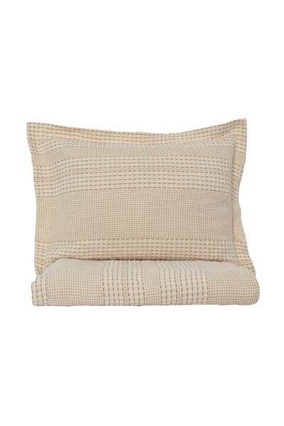 Karaca Home Διπλό κάλυμμα κρεβατιού Natural Line Indigo Beige Stonewash