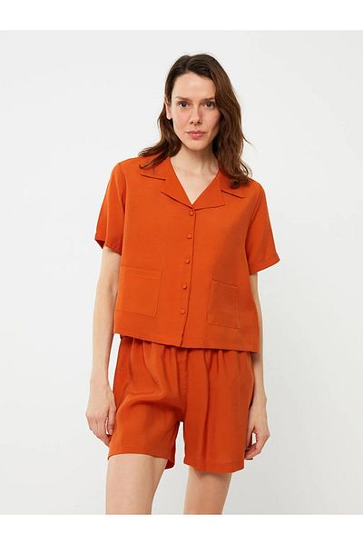 LC Waikiki Set de pijamale pentru femei Lcw Dream, cu guler de cămașă, cu mânecă scurtă