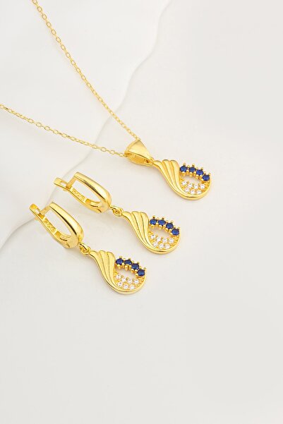 byess 925 Ayar Gümüş Dainty Kolye Küpe Set