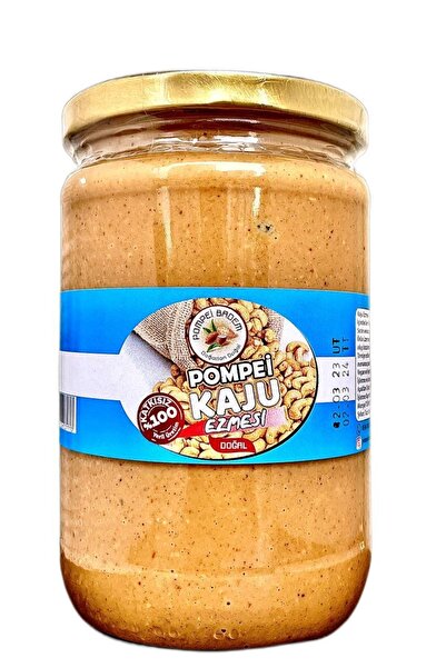 POMPEİ BADEM 600 Gr %100 Kaju Ezmesi Organik Doğal Katkısız Glutensiz Sade Şekersiz Sporcu Besini