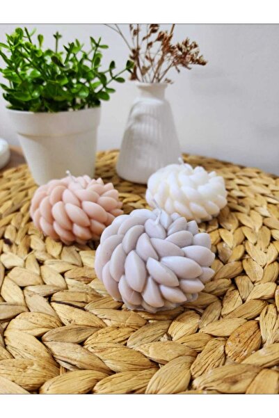 M&C Concept Çiçek Desen Kokulu Soya 3'lü Mum - Çok Renkli