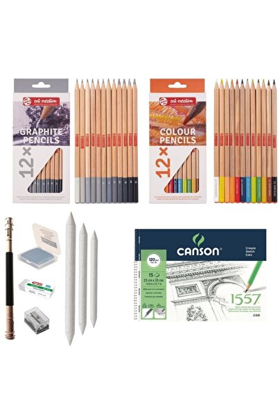 Talens Profesyonel Eskiz Seti - Canson 25x35 Defter - Grafiti Dereceli Kalem ...