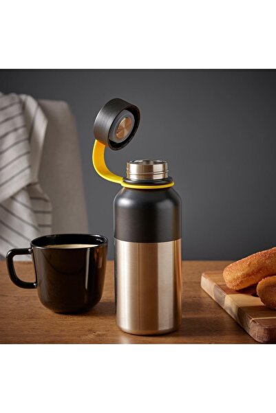 IKEA Hetlevrad Termos - Paslanmaz Çelik - Siyah 0,5 Lt
