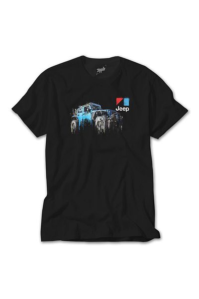 Z zepplin Tricou negru Jeep care curge