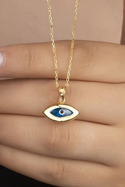Silvano Jewelry 925 Ayar Gümüş Gold Göz Nazar Kolye