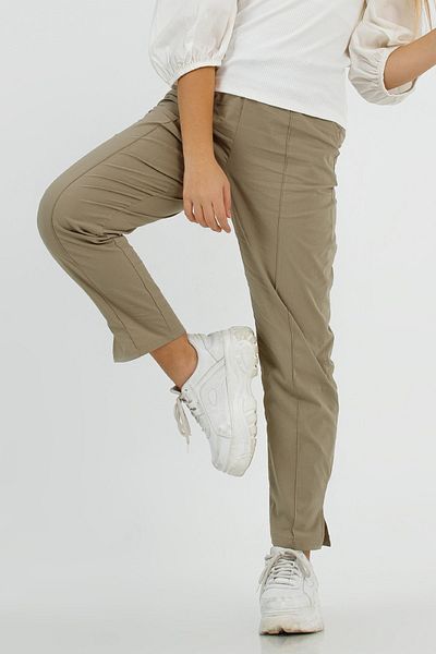 DMB BOYS & GIRLS Ribbed Girl's Linen Trousers with Elastic Waist