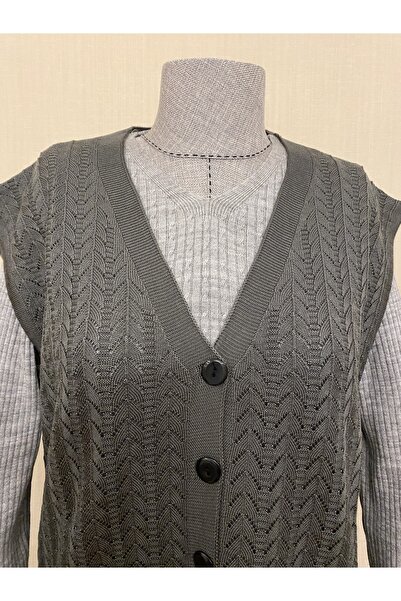 TEK Seasonal Mercerized Mother Long Vest / Anthracite