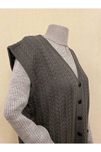 TEK Seasonal Mercerized Mother Long Vest / Anthracite