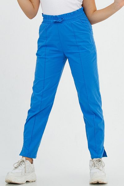 DMB BOYS & GIRLS Ribbed Girl's Linen Trousers with Elastic Waist