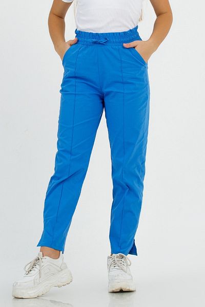 DMB BOYS & GIRLS Ribbed Girl's Linen Trousers with Elastic Waist