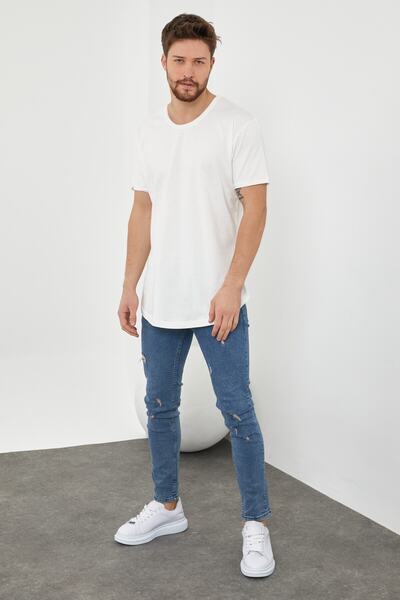 Tarz Cool Ανδρικό εκρού Dirty Collar Casual T-shirt-tcps001r56s