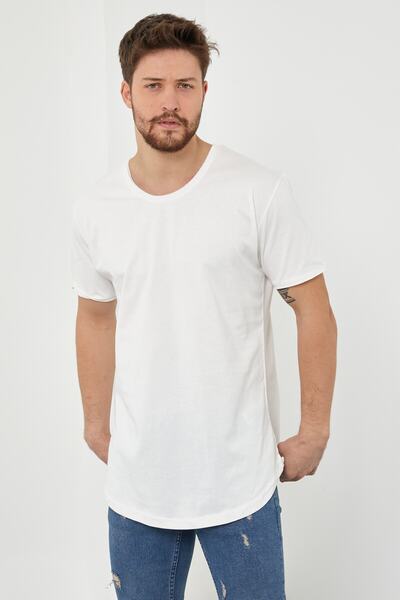 Tarz Cool Ανδρικό εκρού Dirty Collar Casual T-shirt-tcps001r56s