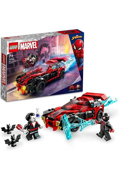LEGO Marvel Miles Morales Vs. Morbius Minifigure and Car Ages 7+ Port