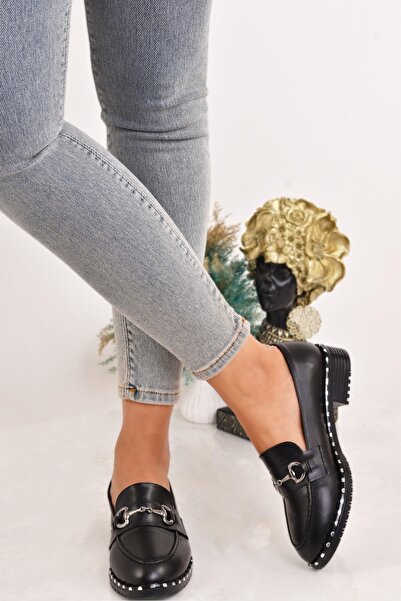 MODAONN Balerini negri pentru femei - Potrivire confortabilă și design fronta...