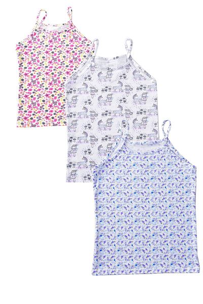 Pemilo Tricou pentru fetiță, cu model alb, din elastan, 3 piese