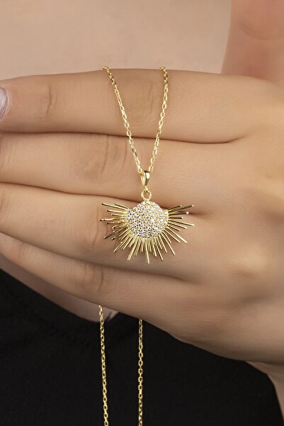 Silvano Jewelry 925 Ayar Gümüş Yarım Güneş Kolye