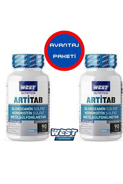 West Nutrition Artitab Glucosamine Chondroitin MSM (Type 2 Collagen and Hyarulonic Acid) 2 X 90 Tablets