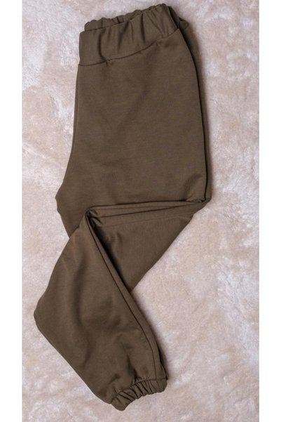 Modoo Tekstil Pantaloni de sport unisex kaki cu talie elastică și picior