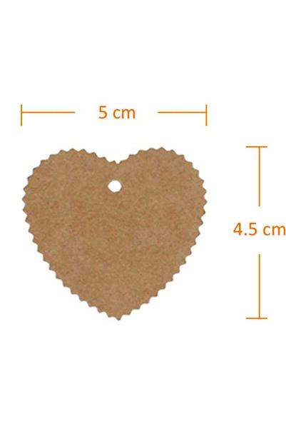 printiks 100 Adet Ipsiz 5 Cm Kalp Şekilli Craft Kraft Etiket Karton Kağıt Aya...