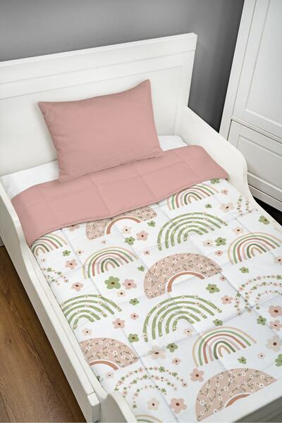 Tuğba Kuğu Bebek Yorgan Seti (95X145 CM) - Iconic Serisi - Soft Çiçekli Ay Ve...