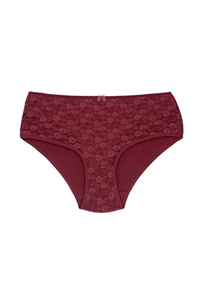 HNX Chiloți de damă cu talie înaltă, căptușiți din dantelă din bumbac, 3 piese