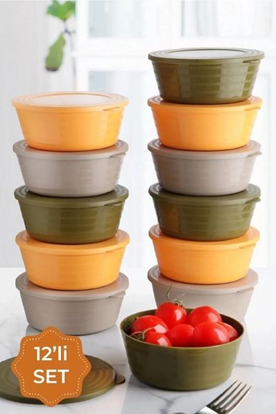 AKCAKESE 12-Piece Breakfast Set and Snack Bowl Food Storage Container That Can Be Used in Microwaves and Freezes