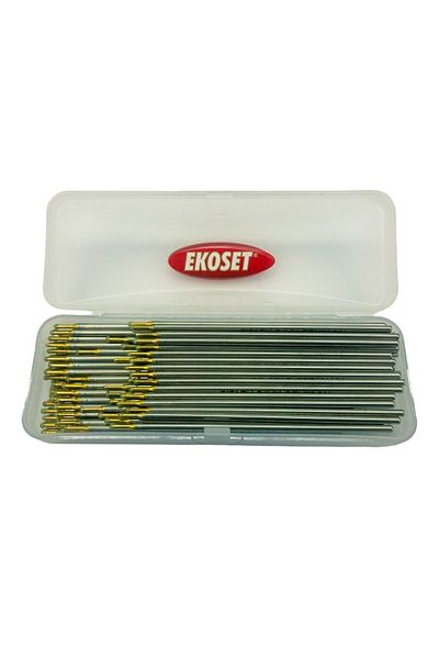 ekoset قلم جلدي معدني فضي 100 قطعة