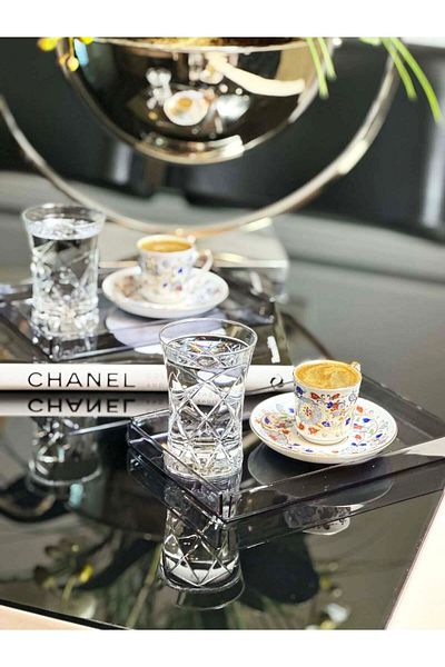 SepetçiBaba 2-Piece Gray Presentation Engagement Coffee Plexi Tray