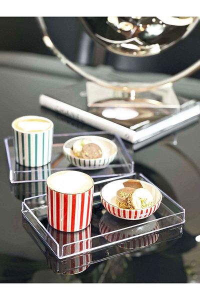 SepetçiBaba 2-Piece Transparent Presentation Engagement Coffee Plexi Tray