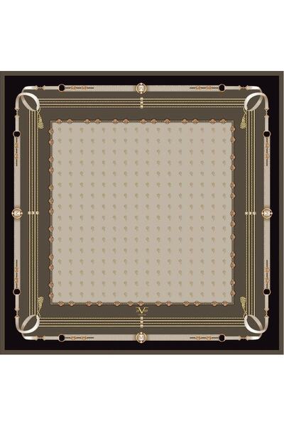 19V69 ITALIA Geometrik Desen Gold Seri Twill Eşarp Askısı Ve Hediyelik Seti I...