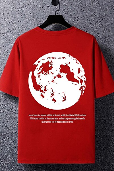Trend Sizde Unisex The Moon Štampano kratki rukav T-shirt