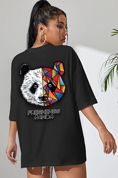 Trend Sizde Tricou unisex cu mânecă scurtă cu imprimeu panda